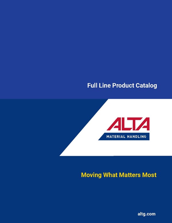 Alta Material Handling Full Line Product Catalog: Midwest - Page 1