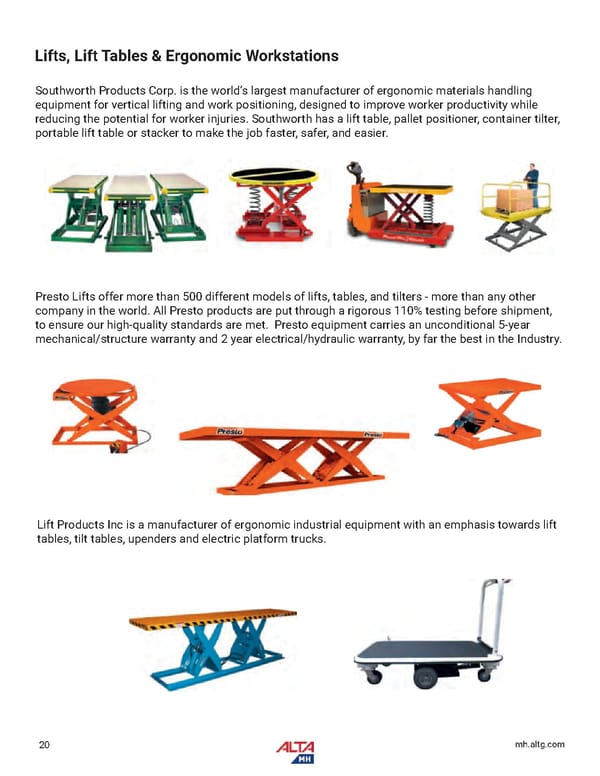 Alta Material Handling Full Line Product Catalog: Midwest - Page 22