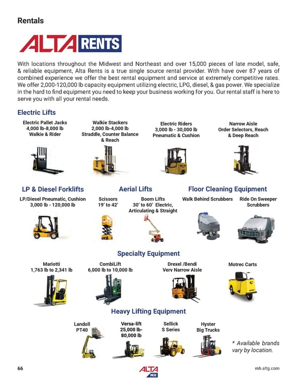 Alta Material Handling Midwest Product Catalog 2024 - Page 68