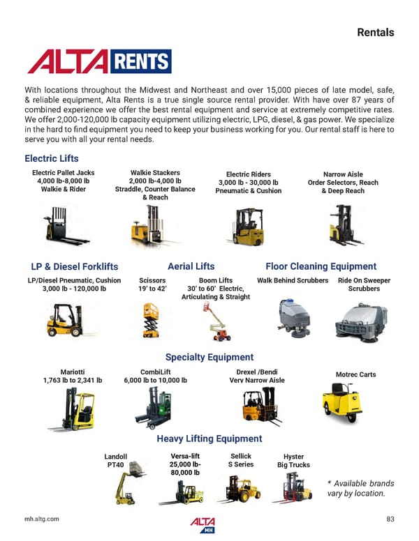 Alta Material Handling Catalog New York Metro 2024 - Page 85