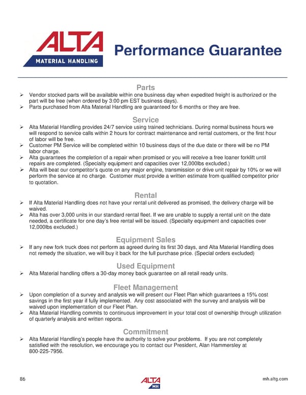 Alta Material Handling Catalog New York Upstate 2024 - Page 88