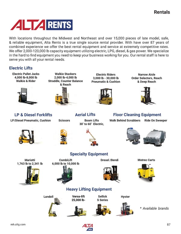 Alta Material Handling Catalog New York Upstate 2024 - Page 89