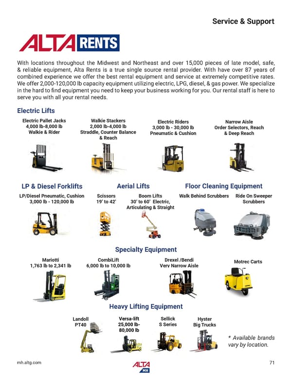 Alta Material Handling Catalog New York Metro 2026 - Page 73